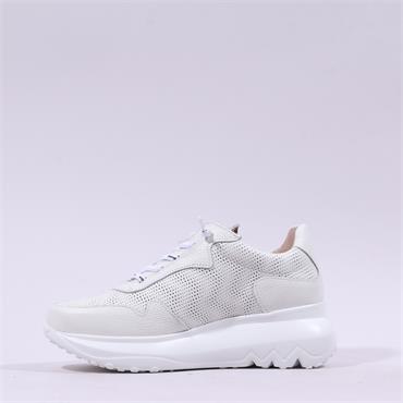 Wonders Ultrafly Bungee Wedge Trainer - White Silver